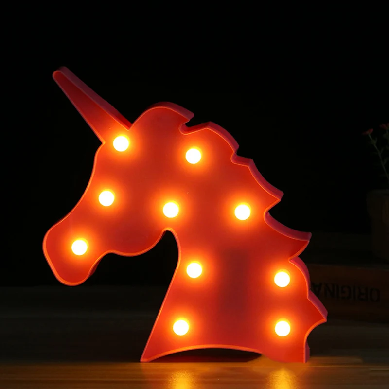 Ночной светильник Единорог светодиодный Единорог голова детский ночной Светильник 3D Красочные лампы для новогоднего подарка вечерние украшения стола