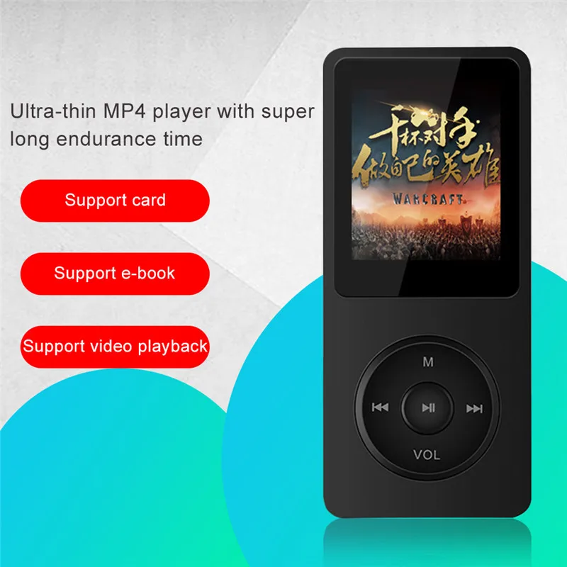 1," MP3-плеер студенческий портативный спортивный голосовой видео запись MP3-плеер Поддержка 128 ГБ TF карта музыкальный плеер с наушниками