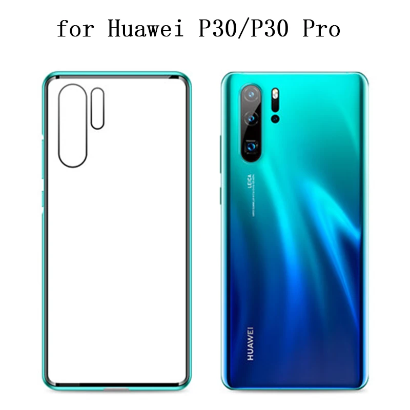 

Luxury Transparent Tempered Glass Case for Huawei P30 Phone Protective Shell Metal Bumper Frame for Huawei P30 Pro Funda Skin