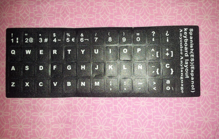 2pcs/lot Spanish keyboard sticker Opaque QWERTY Spain Stickers teclado