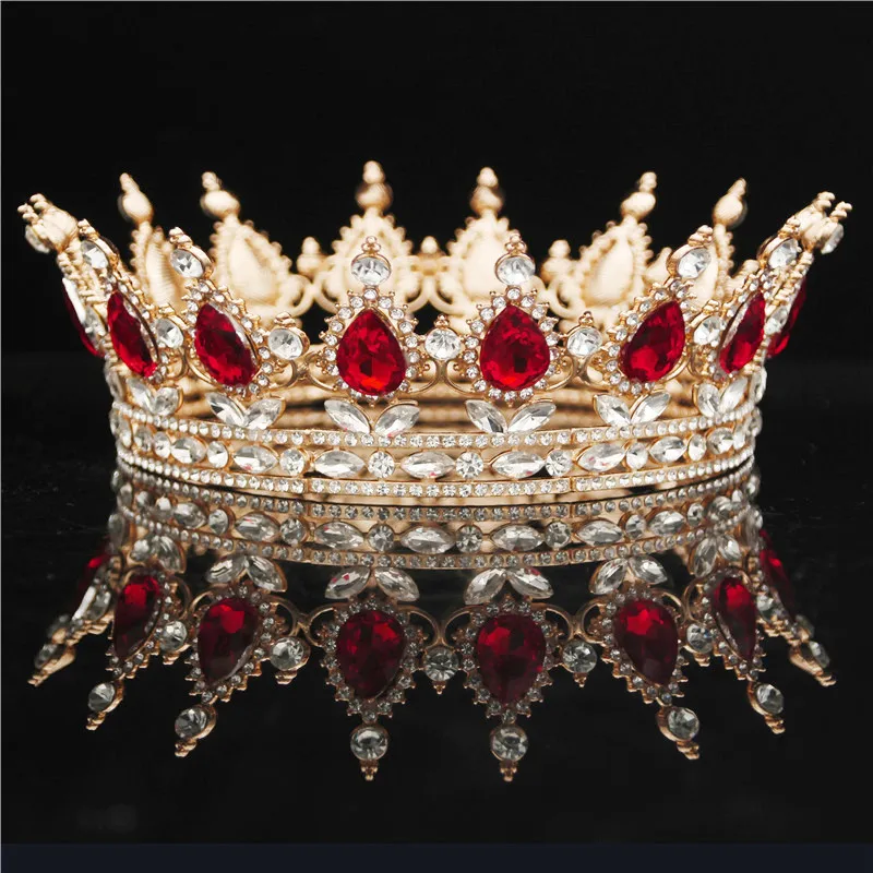 Best Round Bride Crown Diadem Women Headdress Royal Queen King Tiaras and Crowns Prom Pageant Wedding Hair Jewelry Accessories