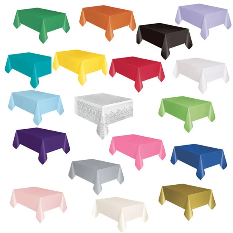 

3PCS Plastic Rectangle Disposable Solid Tablecloth 137*274cm Party Waterproof Table Cover Wedding Birthday Party Home Desk Cloth