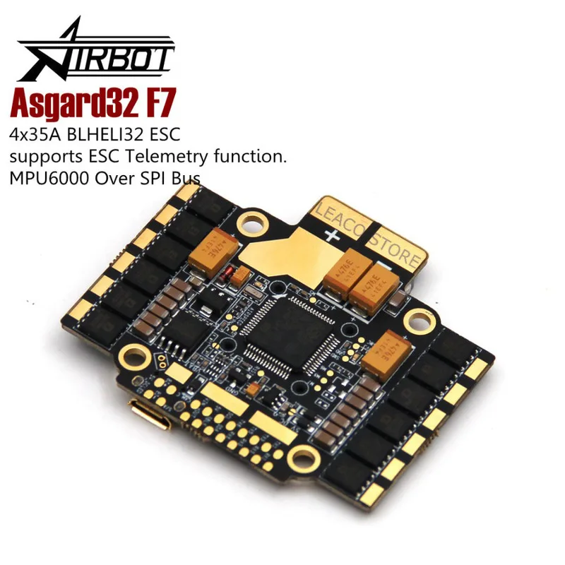 

Airbot Asgard32 F7 Upgraded filght controller incl 4x35A BLHELI32 ESC supports ESC Telemetry function for FPV Racing drone
