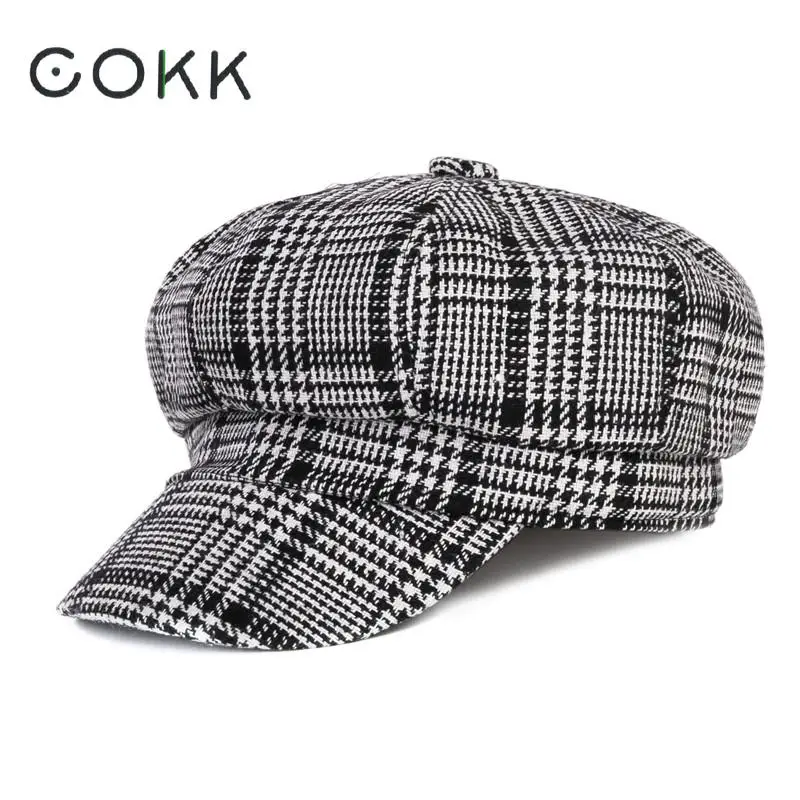 COKK Winter Hats For Women Winter Cap Wool Hat Female Button Baseball Cap Sun Visor Hat Gorras Casquette Black Fall Boina Bone pink baseball cap