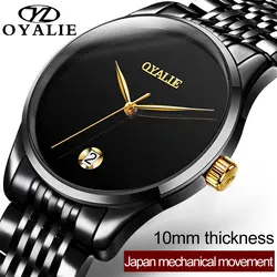 Oyalie Лидирующий бренд Бизнес Для мужчин часы Авто Дата Механические наручные часы Нержавеющая сталь мужской часы автоматический Часы Montre