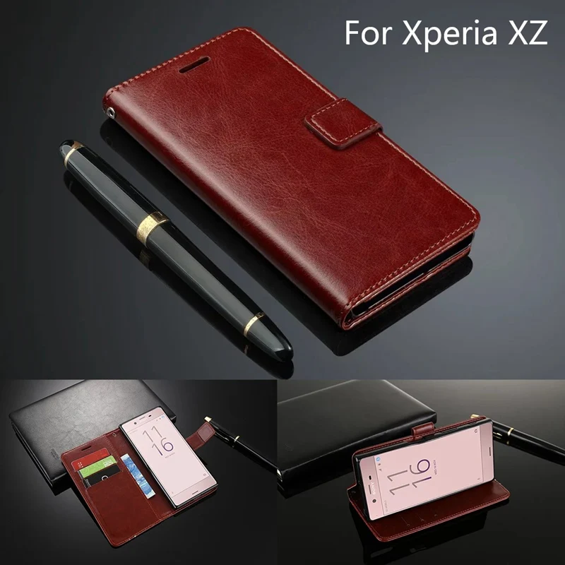 Leather Case For Sony Xperia XZ Flip Cover Wallet With Card Slot Ultra Thin High Quality Fundas For Sony XZ F8331 Pu Girl Women