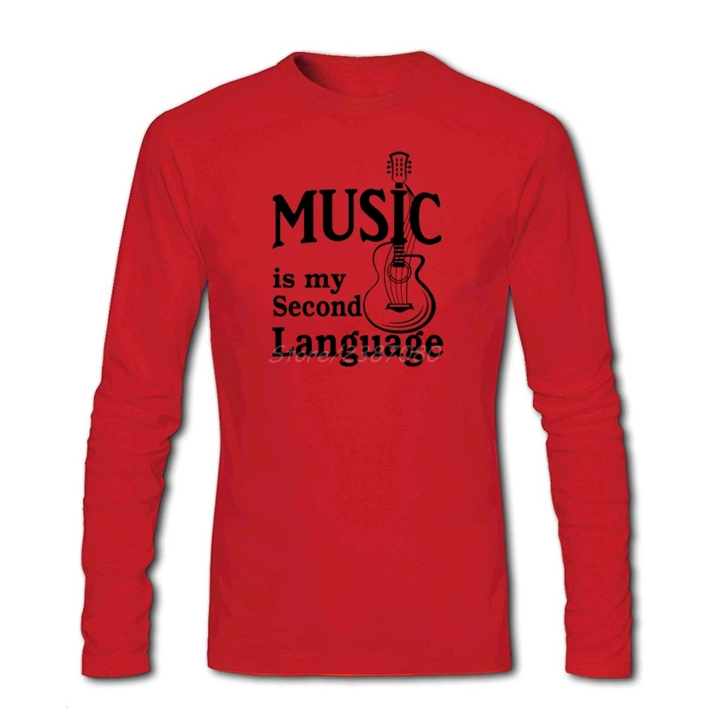 Music is My второй Язык футболка на заказ с длинными рукавами брендовая одежда Hipster