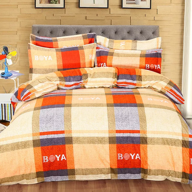 6/6.6 feet Bedsheet 1.8m 2m 2.3m Bed linens 4pcs Bedding Set King Queen Double Size Duvet Cover