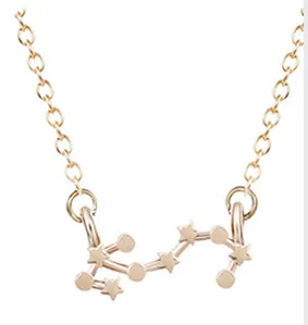Ожерелье с подвеской в виде зодиака с астрологией для женщин, созвездие, череп Девы, Лев, серебряная цепочка, ожерелье для девочек, подарок на день рождения - Окраска металла: Scorpion