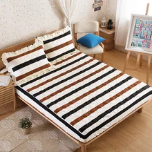 100% des draps En Coton lits complet reine taille drap housse double lit simple feuille avec une bande élastique matelassé simple bande adultes