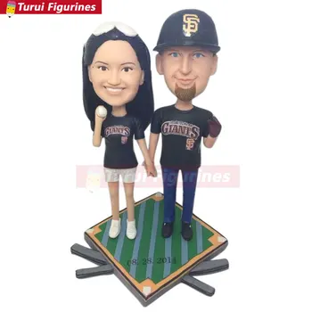 

SF Giants Personalized Wedding Cake Topper Giants Girlfriend Boyfriend Gift Custom Bobble Head Baseball Wedding Cake Topper Gian