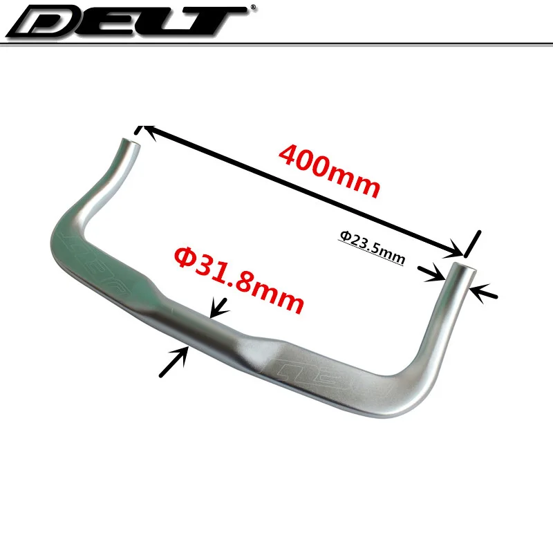 Фиксированная передача дорожный велосипед TT Ручка Бар Руль булхорн 31,8x400 мм Алюминий Серебро