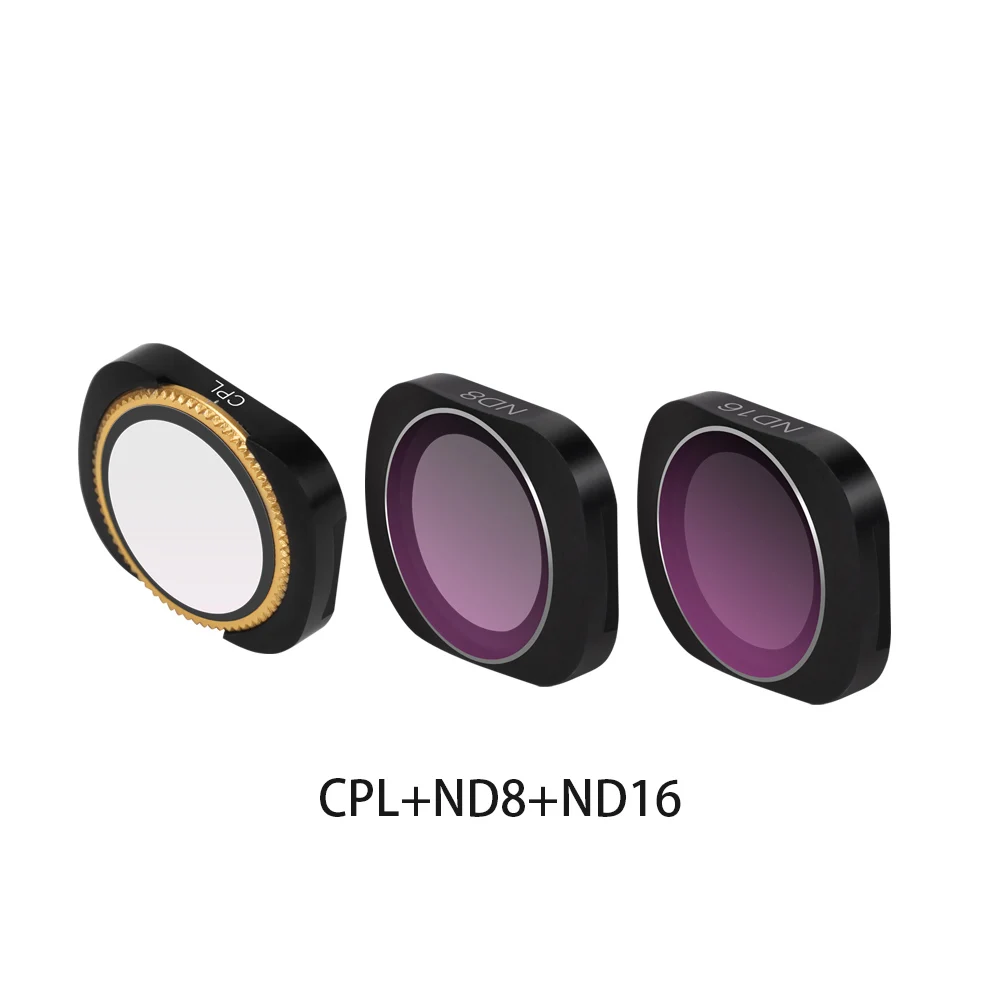Sunnylife MCUV CPL NDPL ND64-PL ND32-PL ND4 ND8 фильтр для объектива камеры комплект для DJI OSMO Карманный карданный аксессуары - Цвет: Черный