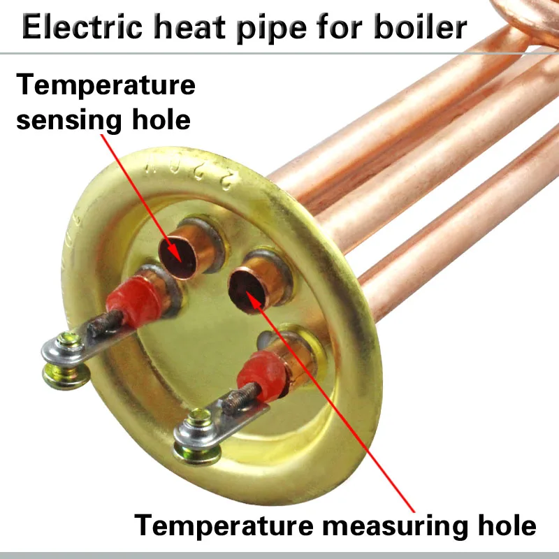 Электрический водонагреватель из чистой меди, электрическая тепловая трубка в форме рыболовного крючка 220 В 3 кВт