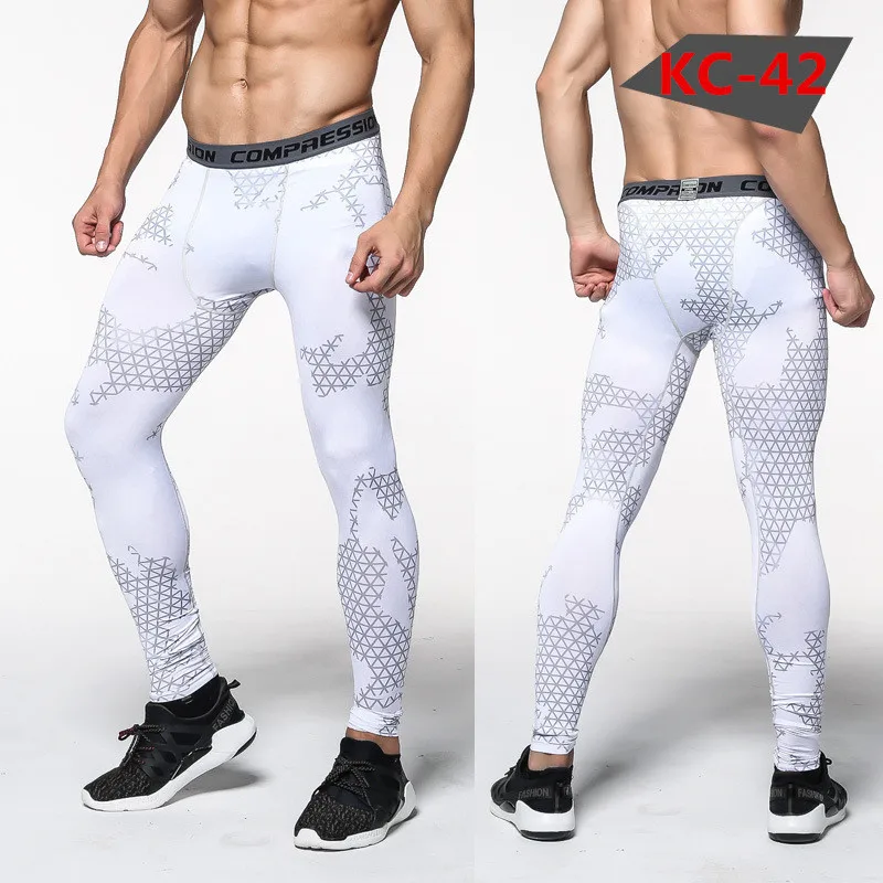3D печать камуфляжные мужские брюки фитнес мужские джоггеры компрессионные брюки мужские брюки Бодибилдинг колготки леггинсы для мужчин M-3XL - Цвет: Фиолетовый