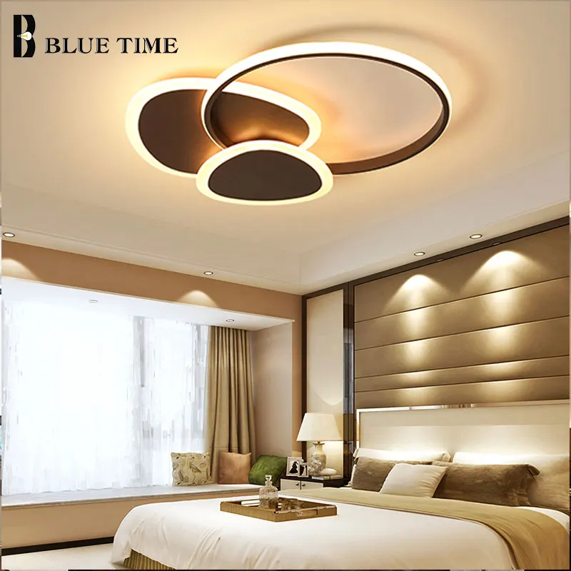 

Simple Led Ceiling Lights For Living room Bedroom Study room ART Modern Home LED Chandelier Ceiling Lamp White&Coffee Luminaires
