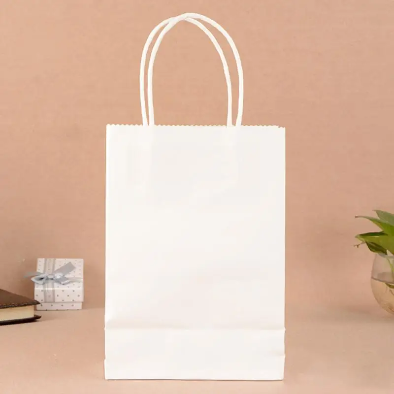 Экологичный крафт-бумажный подарочный пакет сумка с ручками перерабатываемый магазин упаковочная сумка 10 цветов