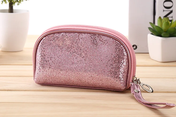 Fashionable bright pink side hand makeup bag wash gargle ...