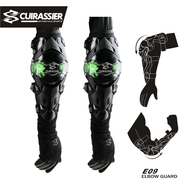 Cuirassier защитные наколенники для мотоцикла, наколенники, протектор для внедорожных MX, для мотокросса, налокотники, защита для гонок - Цвет: E09-Green