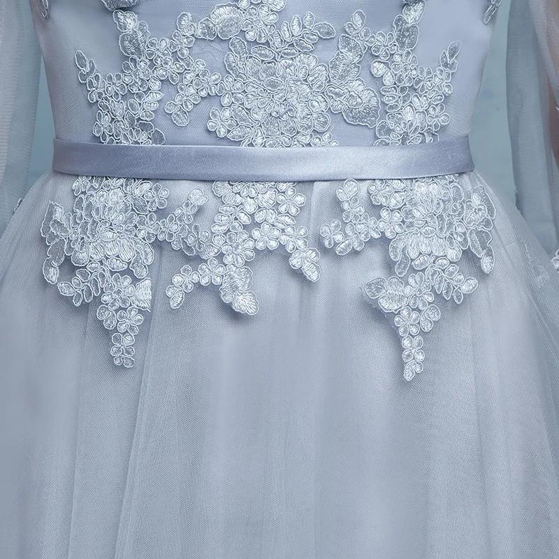Robe de soiree 2020 серебристо серое вечернее платье со шнуровкой и открытыми плечами