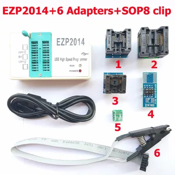 

NEW High Speed EZP2014 USB Programmer +6 adapter socket + SOP8 SOIC8 clip 24 26 25 93 Bois EEPROM Flash