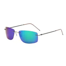 Поляризованные солнцезащитные очки для мужчин Роскошные брендовые дизайнерские солнцезащитные очки для мужчин памяти чистый титан ультра-легкие без оправы FML