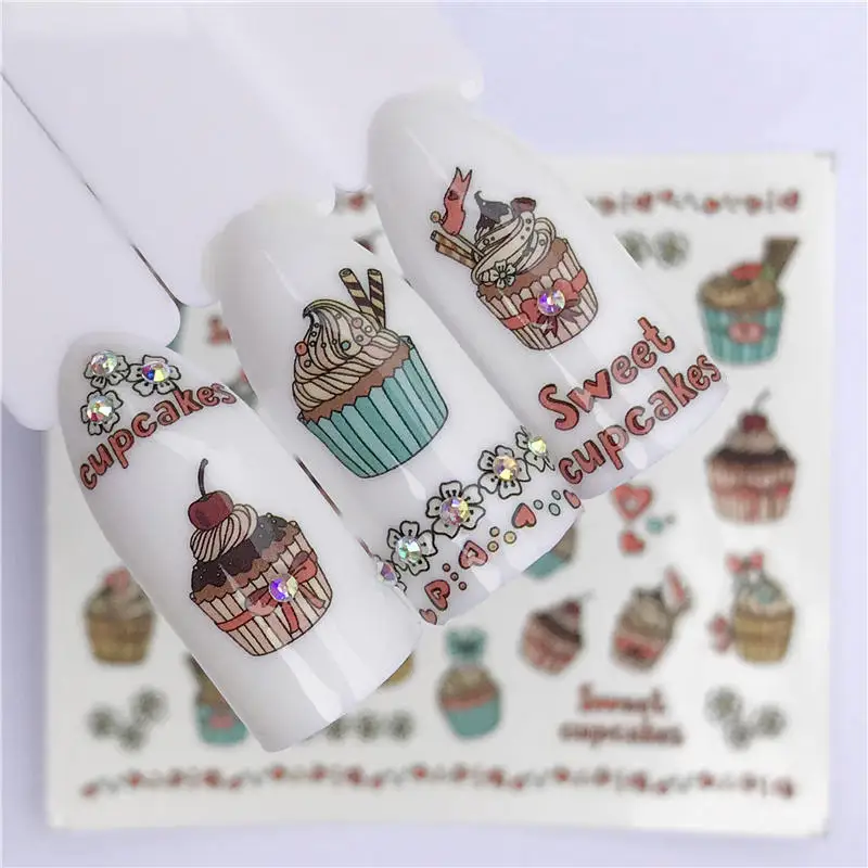 WUF 26 Styles Summer Fruit Strawberry Cherry Cake Ice Cream Nail Art Water Transfer Sticker Decor Slider Decal Manicure - Color: YZW-A1426