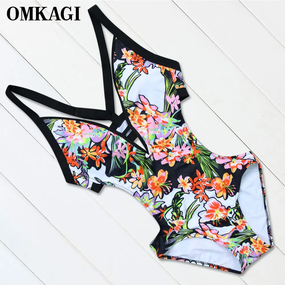 

OMKAGI Brand Push Up One Piece Swimsuit Swimwear Women Swimming Bathing Suit Biquini Bodysuits Maillot De Bain Femme Monokini