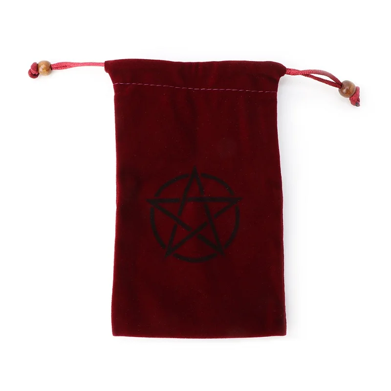 Бархатная пентаграмма Таро сумка для хранения настольная игра карточная вышивка на шнурке посылка - Цвет: R