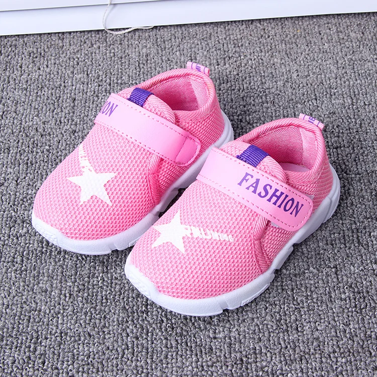 Стелька 11,5-14 см Новая детская обувь с мягкой подошвой спортивная обувь из сетчатого материала - Цвет: pink