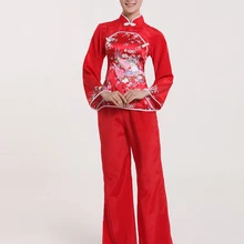 Китайский народный танец одежда Yanga барабан с поясным ремнем одежда женский Национальный костюм для танцев широкая Одежда для танцев красный/синий