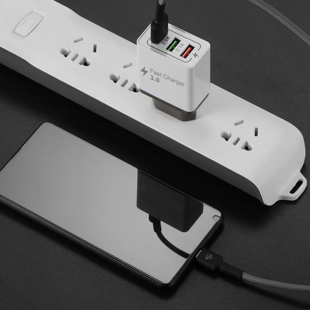 3 منافذ سريع تهمة 3.0 USB شاحن محول الطاقة ل فون/باد/سامسونج/Xiaomi/LG/HTC الهواتف المحمولة 3.0 سريع شاحن السفر 3 منافذ سريع تهمة 3.0 USB شاحن محول الطاقة ل فون/باد/سامسونج/Xiaomi/LG/HTC الهواتف المحمولة 3.0 سريع شاحن السفر