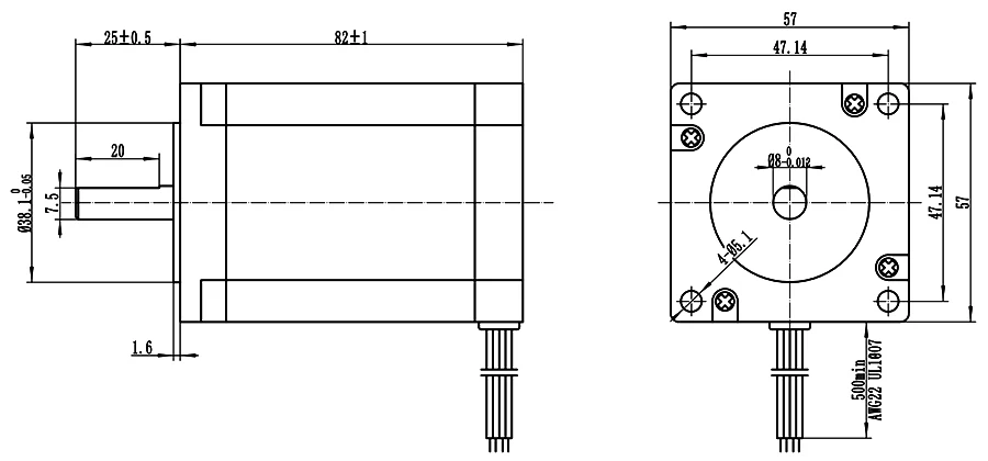 ENGMATE Nema 23 Шаговый Мотор 278Oz-In 2-фазы 4A для ЧПУ-милл-маршрутизатора Резка EMA232-8240S4