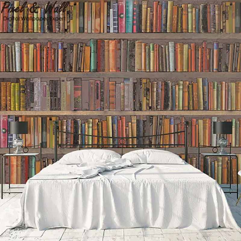 Bookcase restoring ancient ways wallpaper wall mural room