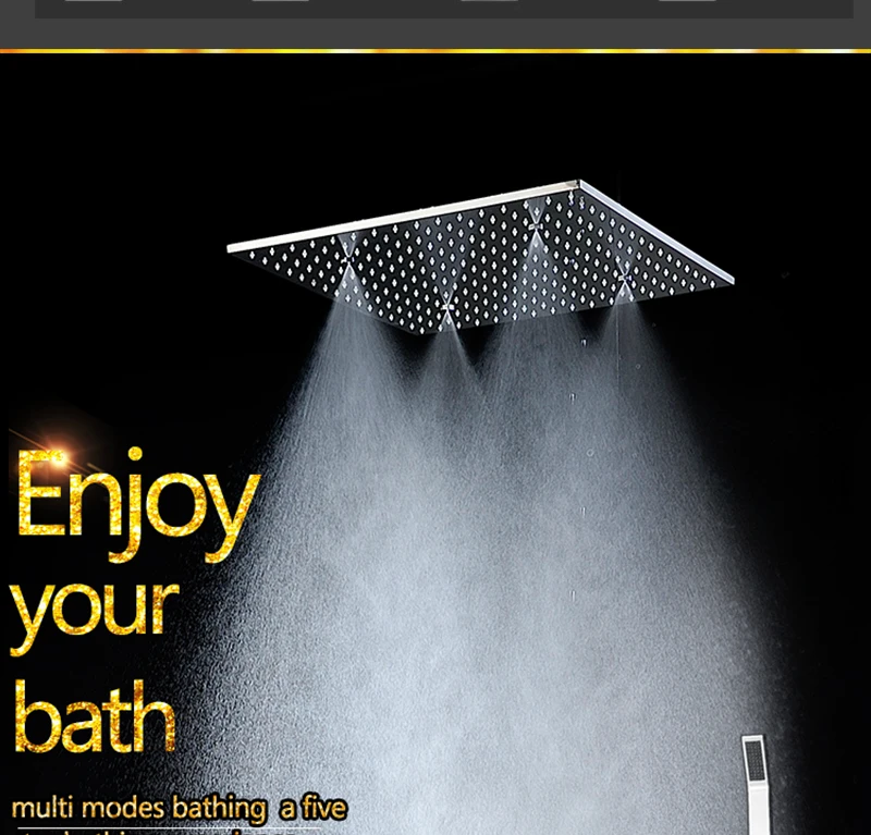 Bathroom  LED Shower Set 20 Embedded Box Ceiling Rain Shower Sets Rainfall 3 Jets Concealed SUS304 Panel Bath & Shower Faucets (3)