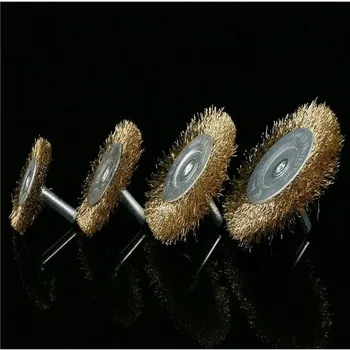 

Free shipping of 2pcs 38/50/65mm*6mm copper coated steel wire brushes for derusting polishing wheel grinding flat head