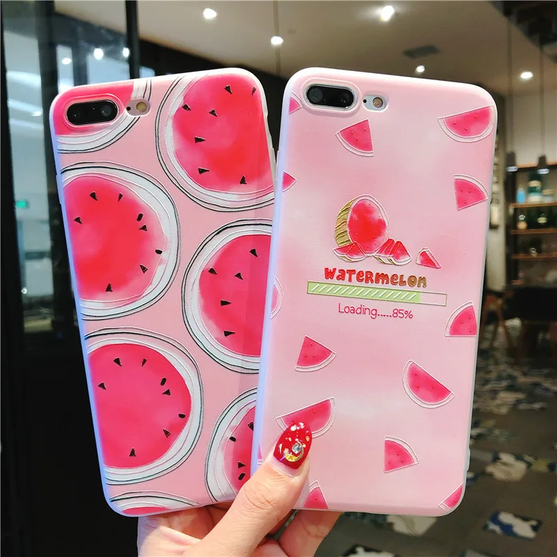 

Soft Silicone TPU Transparent Pattern Phone Cover Case Watermelon Melon Fruit For Apple iPhone 5 SE 6 6S 7 8 Plus X