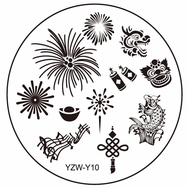 YZW-Y перья год снежинки штамповочная пластина с изображениями для нейл-арта 5,6 см из нержавеющей стали шаблон для полировки маникюра трафарет Инструменты