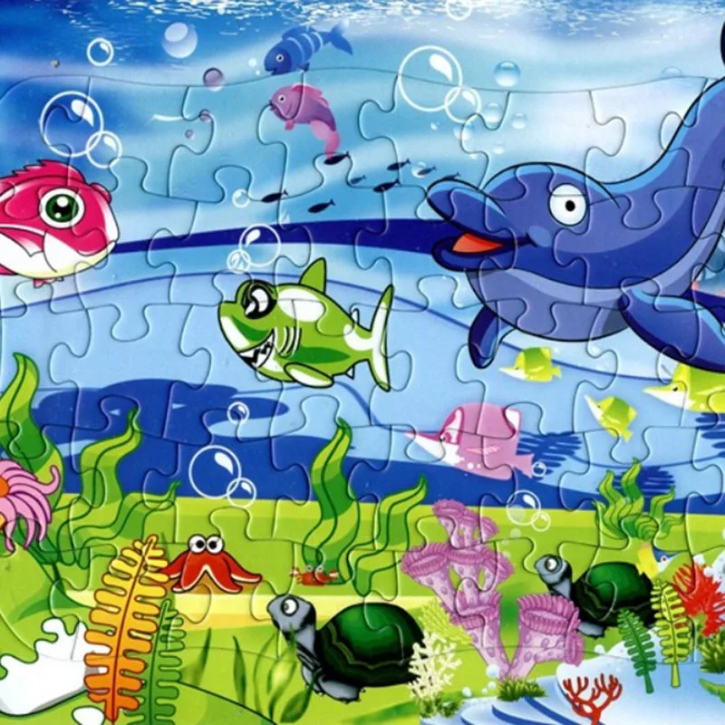 2 Buah Banyak Pendidikan Animasi Kartun Dunia Laut Puzzle Turtle