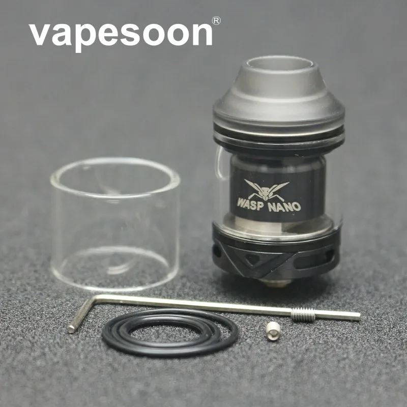 

Vapesoon New Arrival WASP NANO RTA 2ml Capacity 23mm Atomizer W/ Top Refill Design & PCTG Drip Tip E-cig Vape Tank Fast Shipping