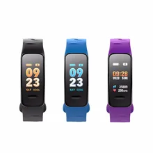 Bluetooth 4,0 умный Браслет цветной экран C1S 3D динамический браслет монитор сердечного ритма измерения артериального давления фитнес-трекер