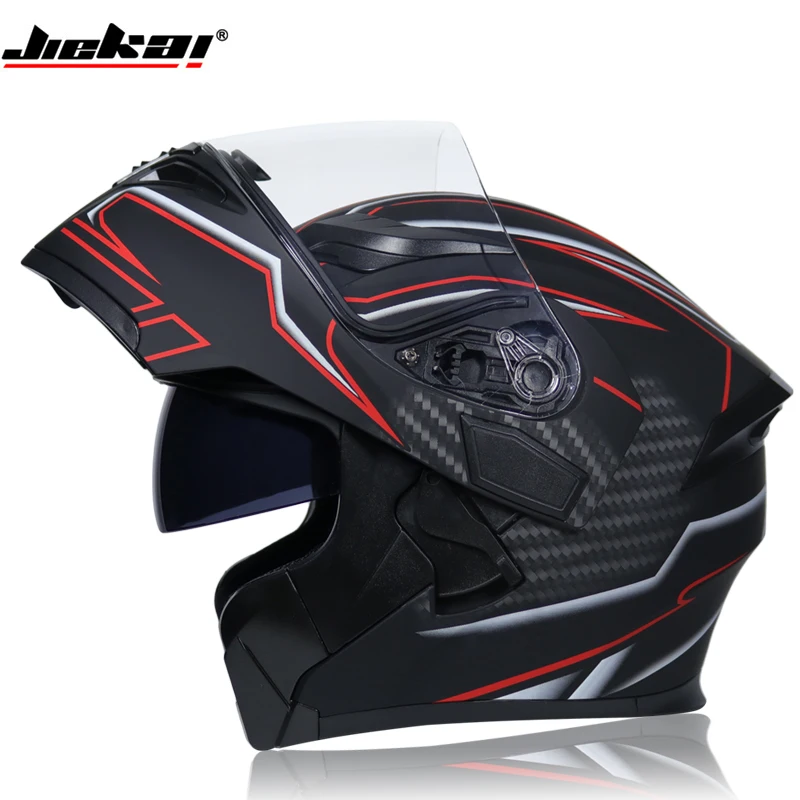 JIEKAI бренд двойной щит мотоциклетный шлем DOT одобренный ECE флип-ап мотоциклетный шлем для всех видов мотоциклов - Цвет: 5