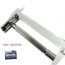 Франк бритья-длинная ручка Double Edge Детская безопасность Бритвы темно-серый цвет+ Бесплатный лезвие+# fs-9306cl