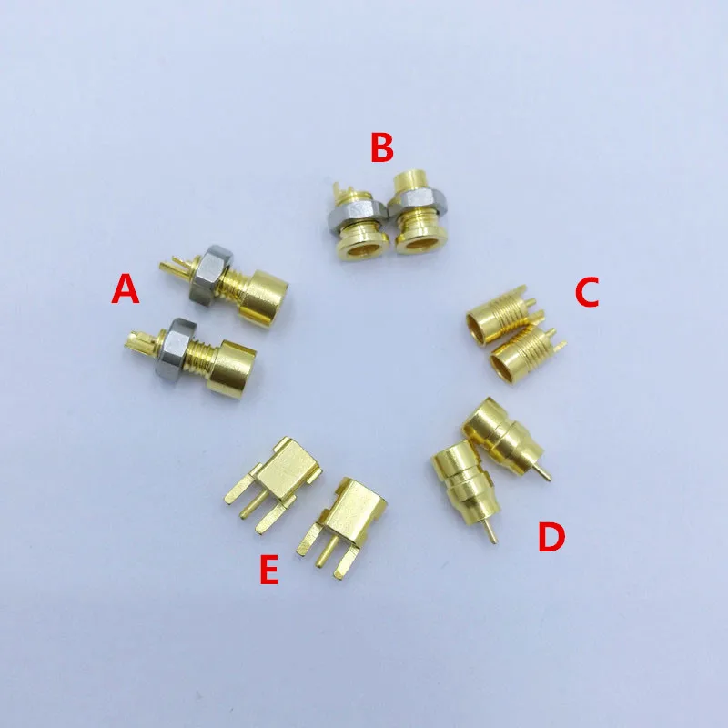 

2 pcs custom made universal pin Socket female socket mmcx Pure copper gold plated Built-in hreaded nut holder