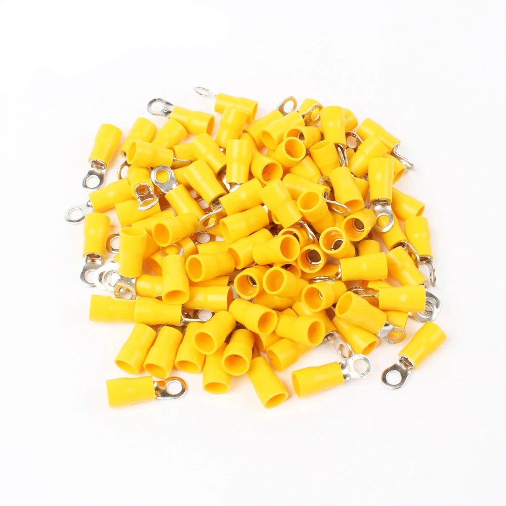 40PCS RV5.5-4 Yellow Ring insulated terminal cable Crimp Terminal suit 4-6mm2 Cable Wire Connector | Обустройство дома