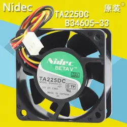 Бесплатная доставка Оригинал NIDEC ta225dc b34605-33 6025 0.58a 60*60*25 мм шасси охлаждения инвертора вентилятора