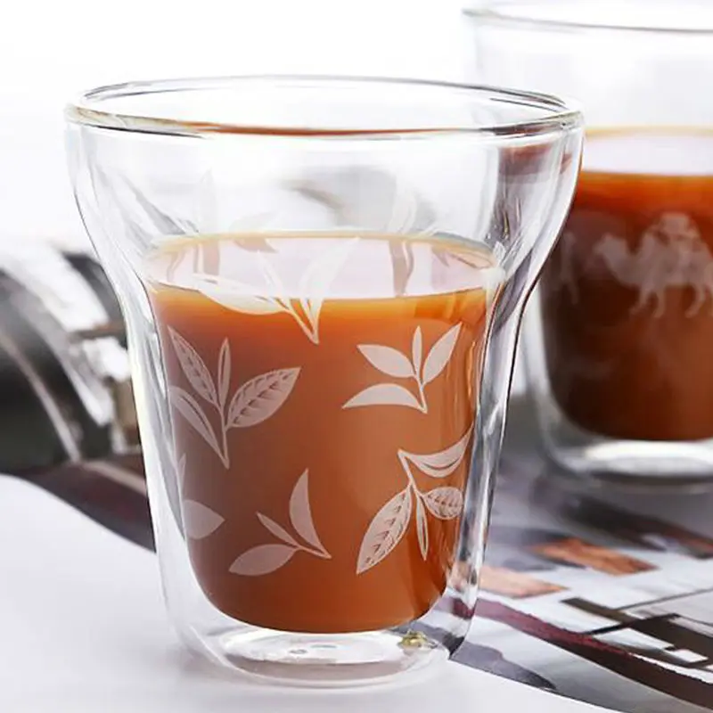 

Handmade Healthy Coffee Cup Double Wall Cups Heat Resistant Double layers Tea Cups
