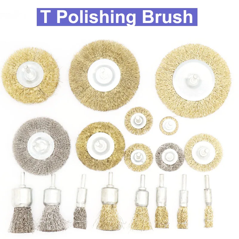 

URANN 1pcs 6mm Steel Wire Brushes Polishing Wheel Brush for Tools Mini Brushed Burr Welding Metal Surface Pretreatment Grinding