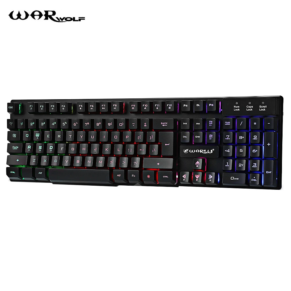 

Wired Keyboard with RGB Backlight 104 Keys English layout LED Backlit Keyboard Multimedia for PC Computer Gamer