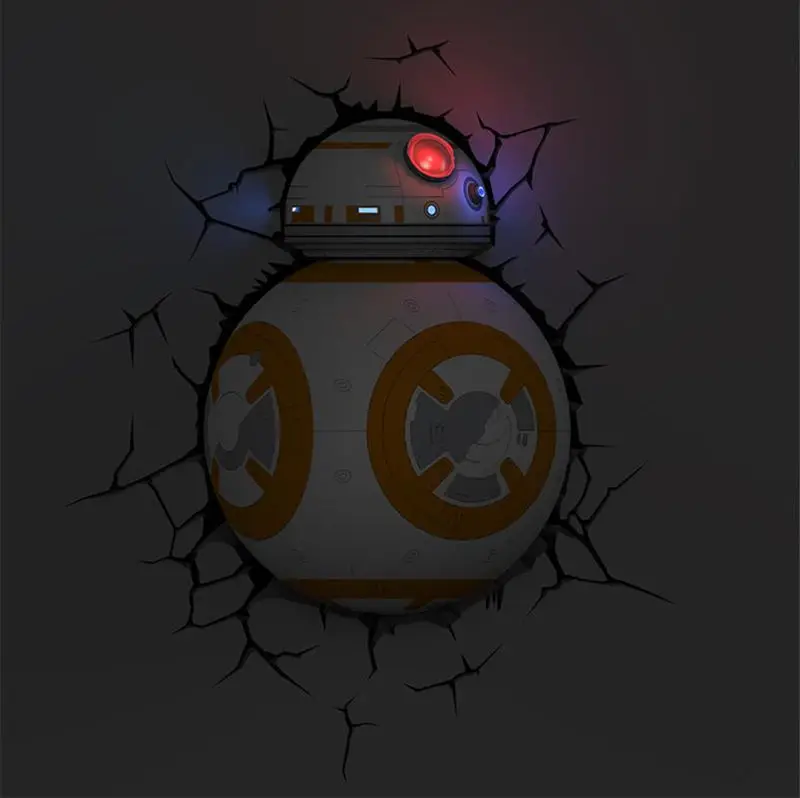 

[TOP] Creative Star Wars BB-8 Robot figures model 3D Wall Lamp Unique LED light lamp Ornament Home room decorations gift